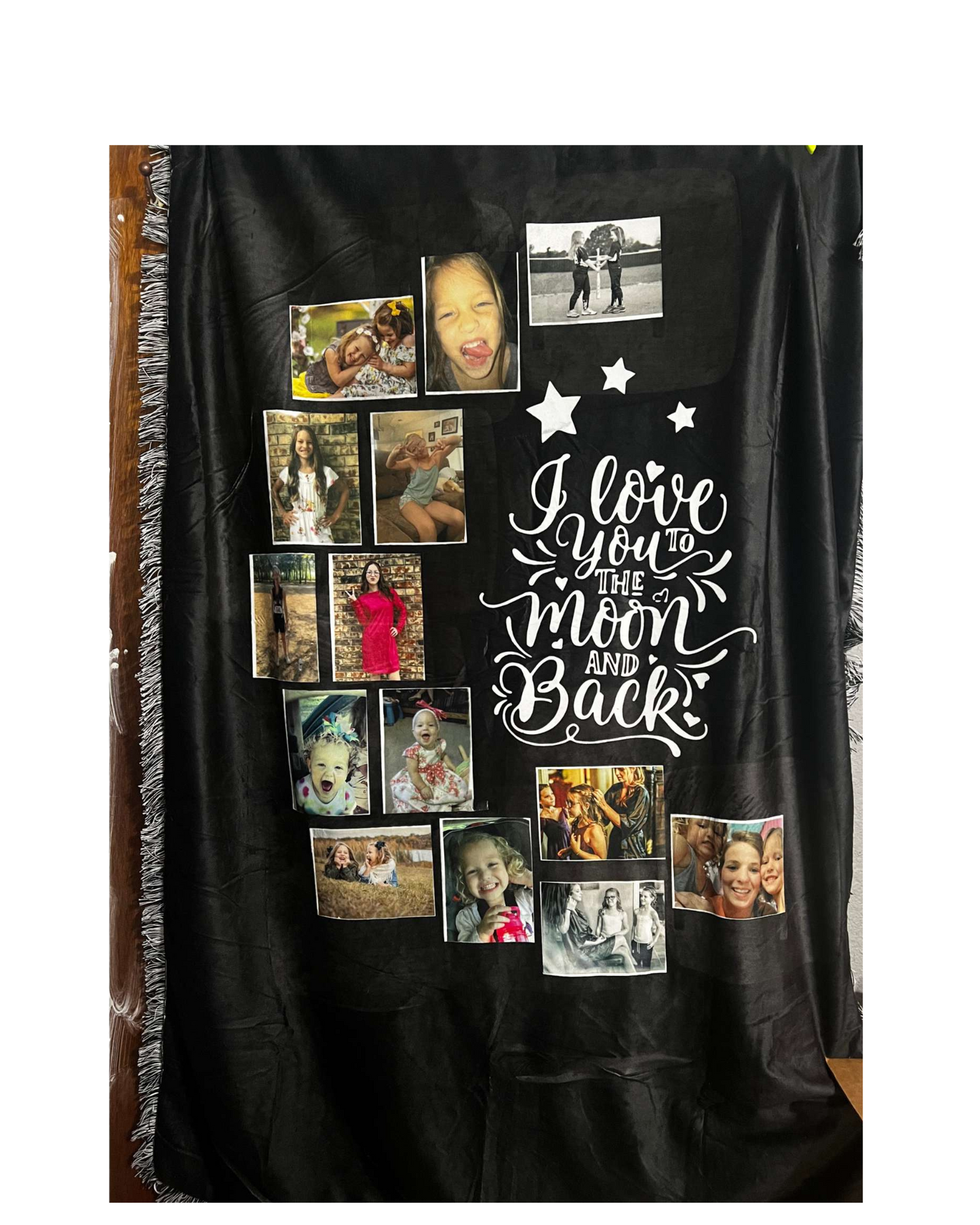 To the Moon and Back customizable photo blanket