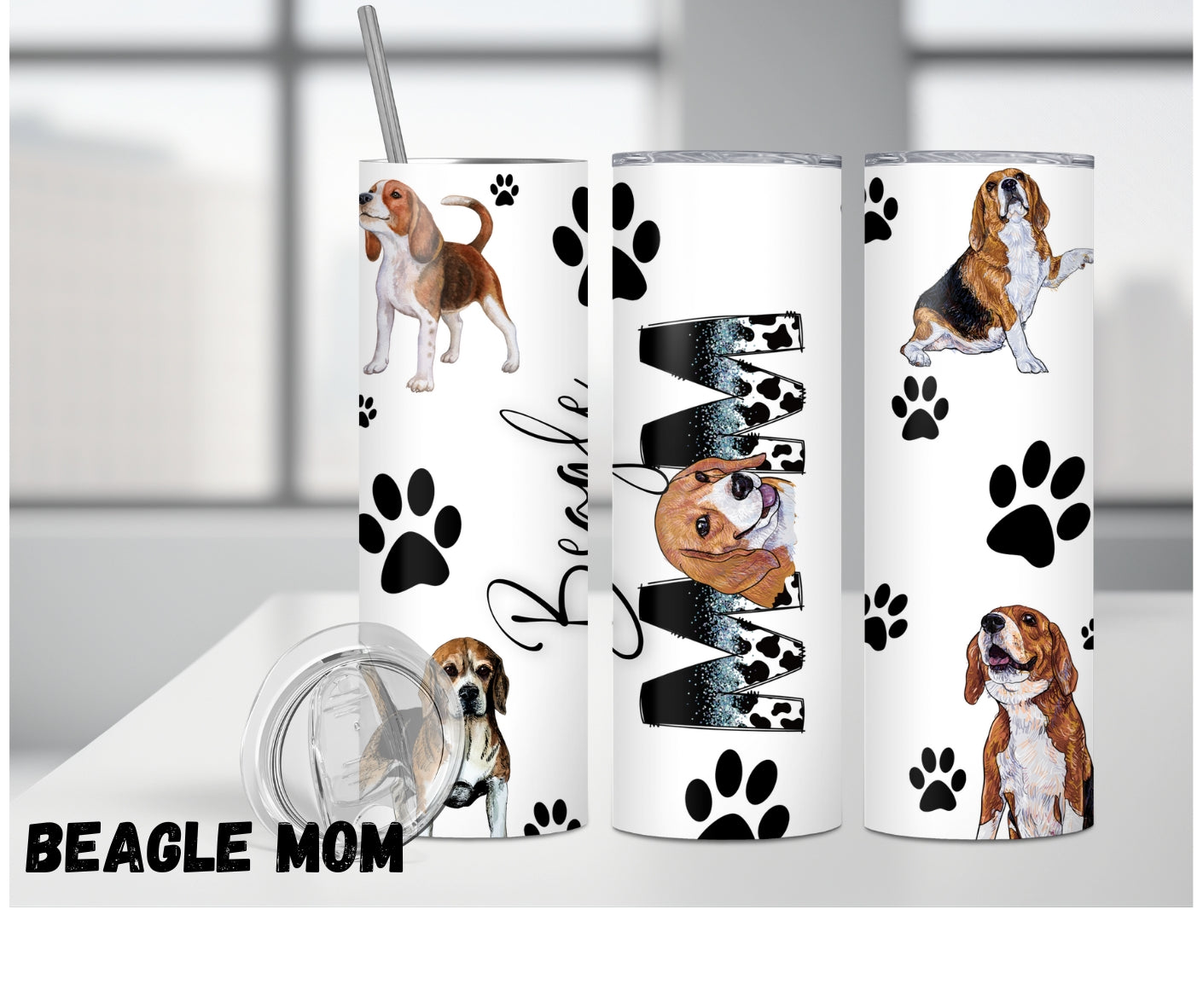 20oz Tumbler "Beagle Mom"