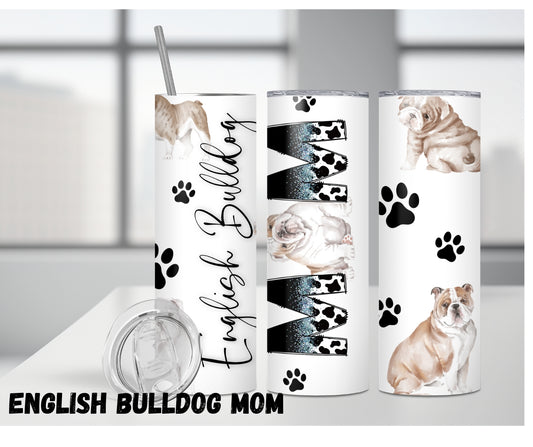 20oz tumbler "Bulldog Mom"