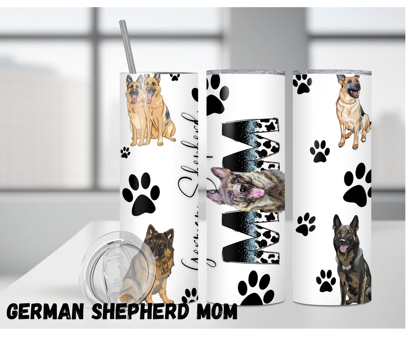 20oz Tumbler "German Shepherd Mom"